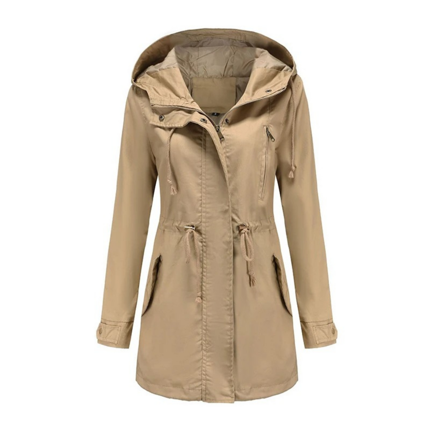 Casual winddichte jas met capuchon voor dames – AURION