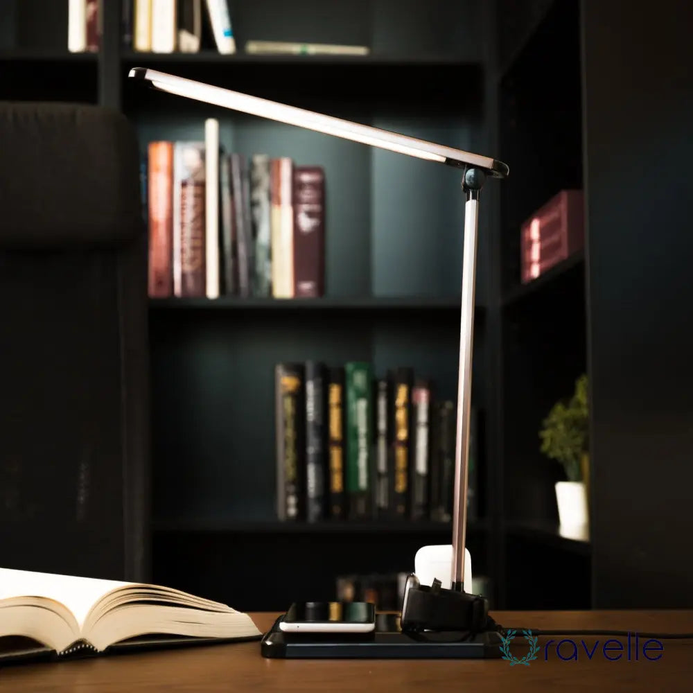 POMME - Elegante bureaulamp met 4-in-1 oplaadstation