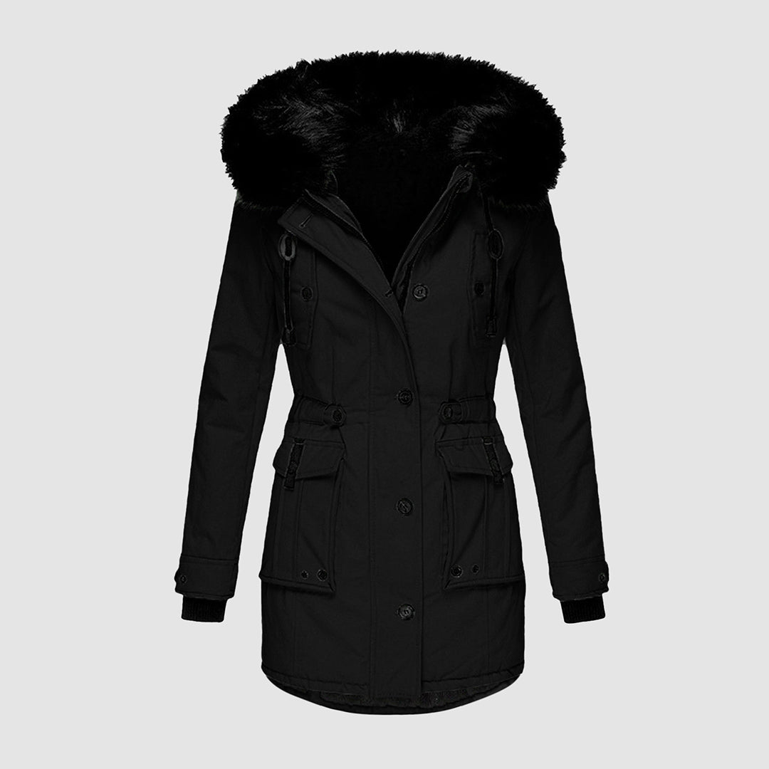 Warme winterjas met bontkraag voor dames – NOVAWEAR