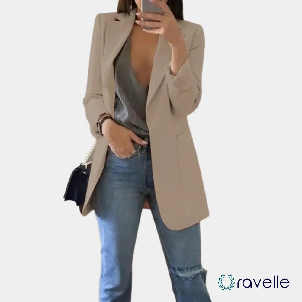 Casual dames blazer met bloemenprint en elegante pasvorm – FLORESSA BLOOM