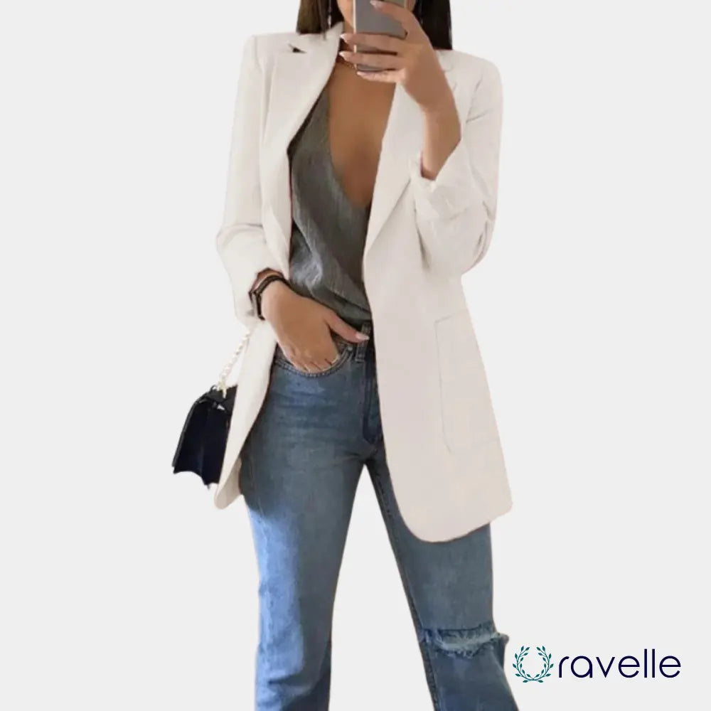 Casual dames blazer met bloemenprint en elegante pasvorm – FLORESSA BLOOM