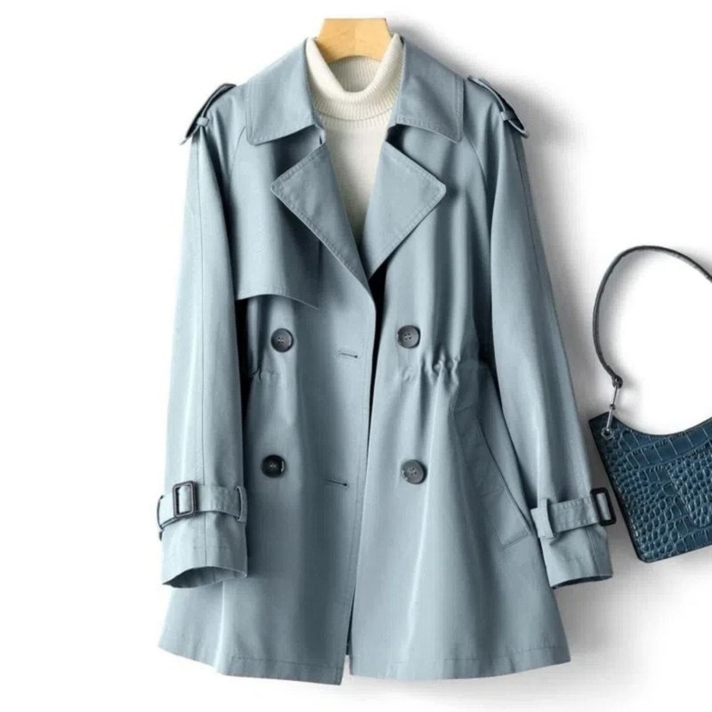 Lange trenchcoat met tijdloze stijl voor dames – NOVAQUA