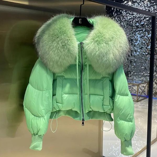 Knus pufferjas met imitatiebont kraag voor dames – CALLIOPE
