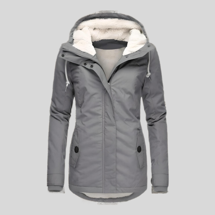 Luxueuze lange winterjas met capuchon voor dames – NOVAWEAR