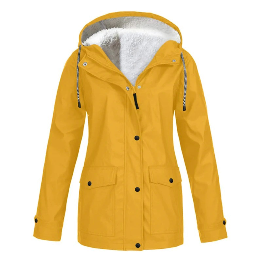 Halflange regenjas met fleece voering voor dames – LUMARA