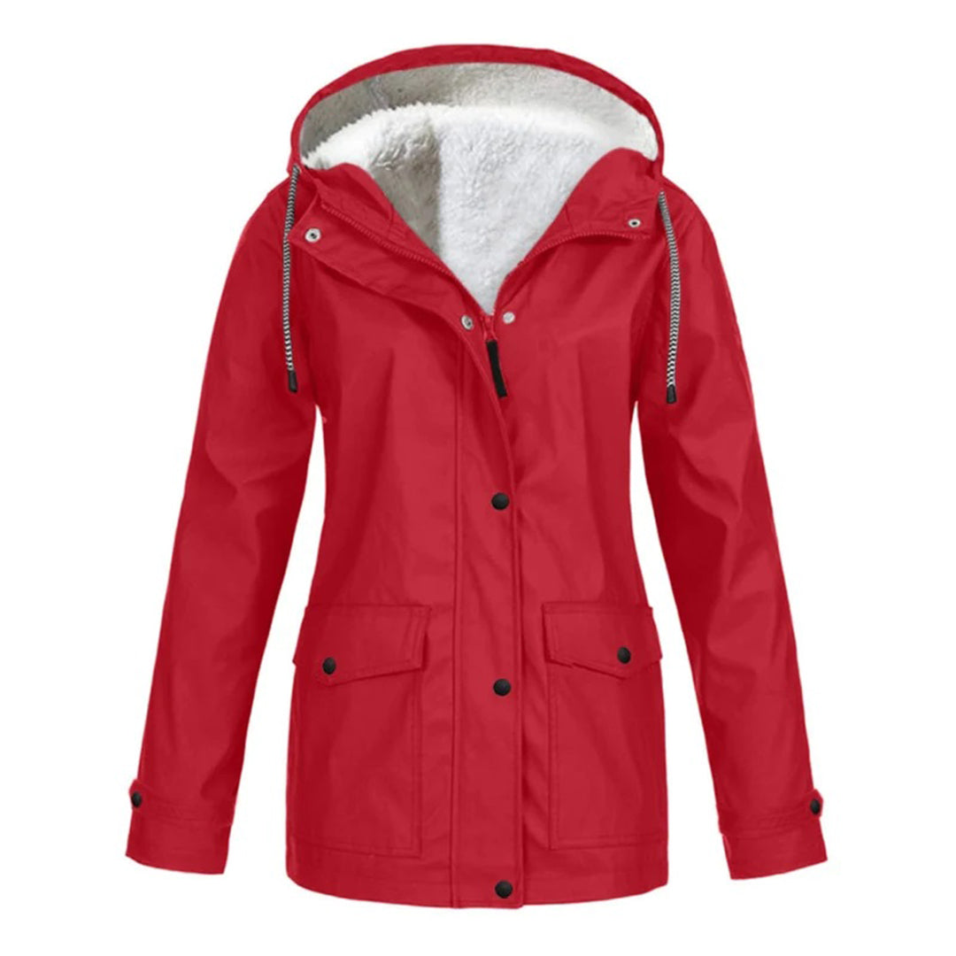 Halflange regenjas met fleece voering voor dames – LUMARA