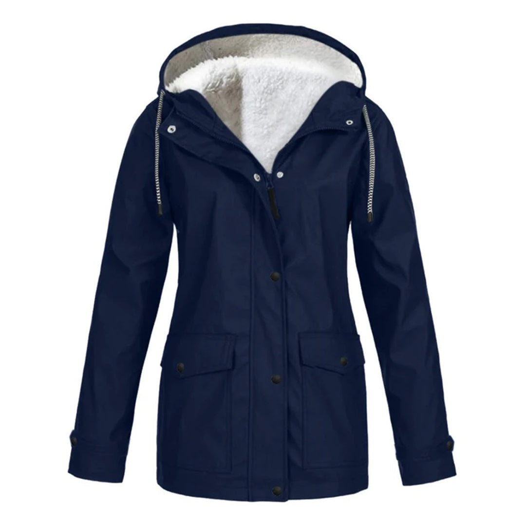 Halflange regenjas met fleece voering voor dames – LUMARA
