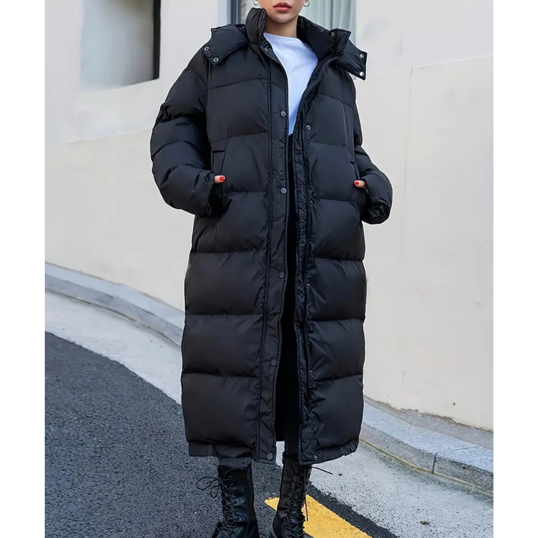 Winterjas voor dames lange puffer met capuchon – NEX