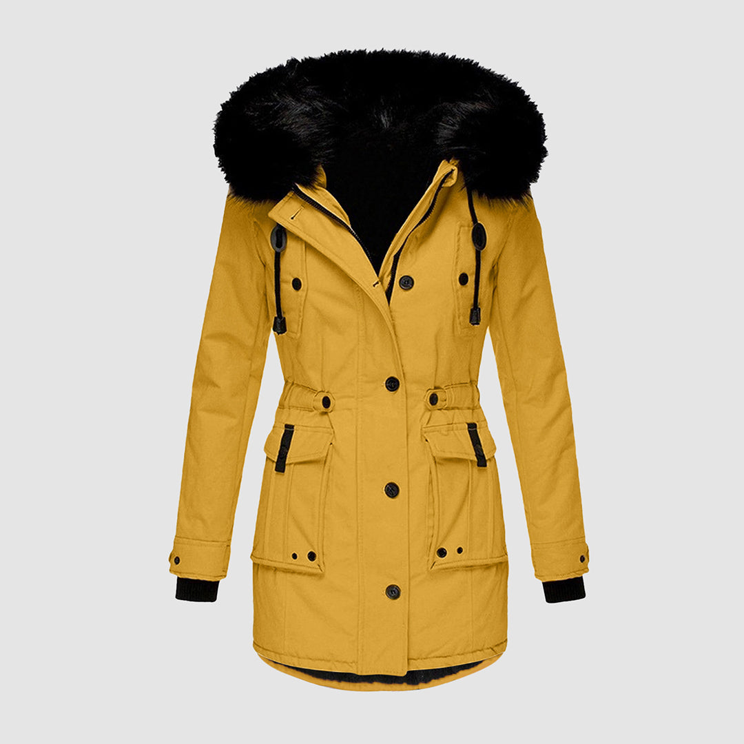 Warme winterjas met bontkraag voor dames – NOVAWEAR