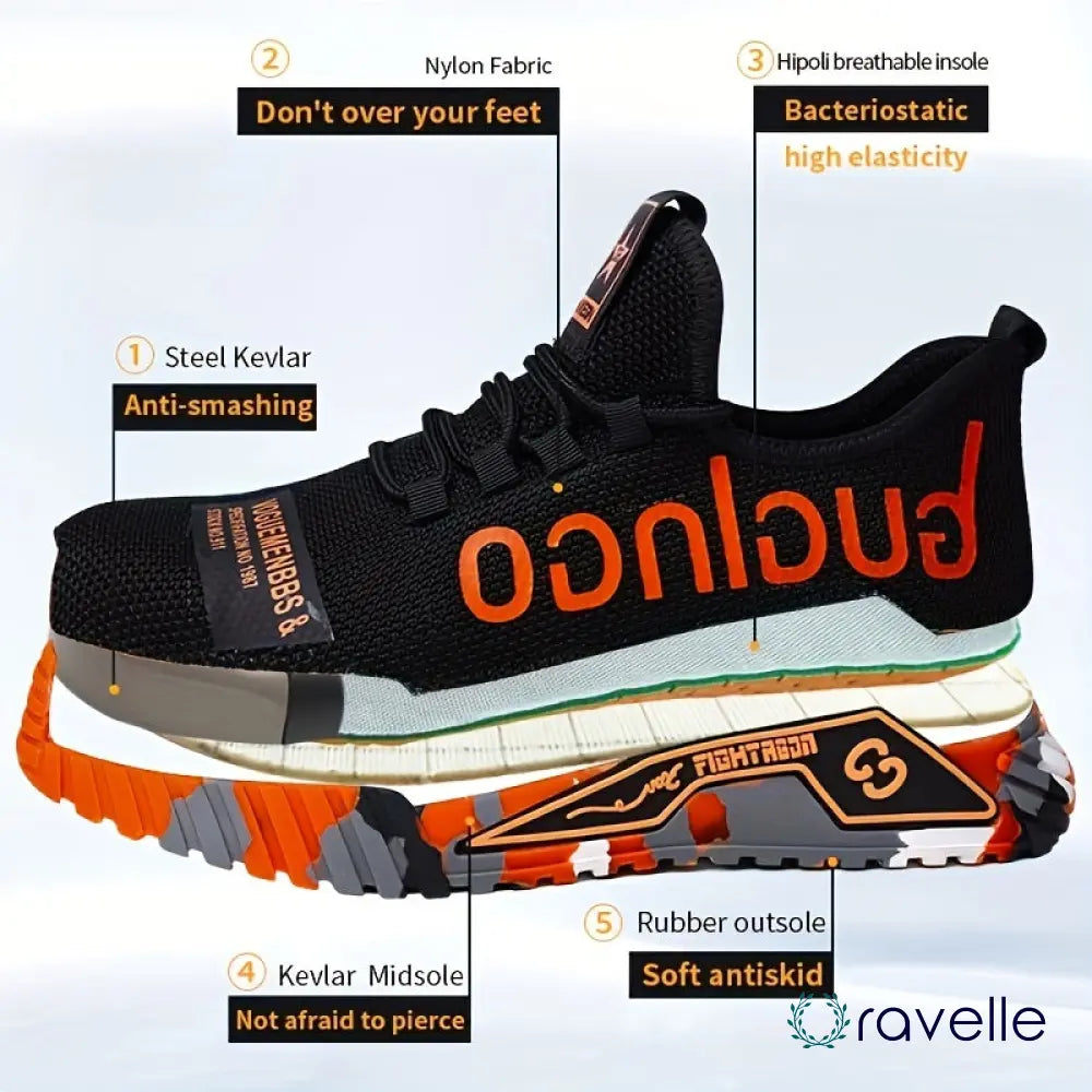 Fluorescerende veiligheidsschoenen met stalen neus – LUMOSAFE PROTECT