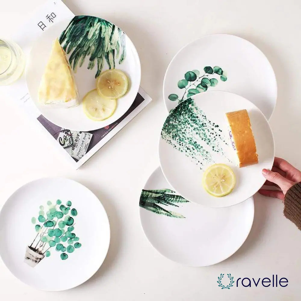 PLANTAE - Luxe porseleinen borden collectie met vergulde afwerking