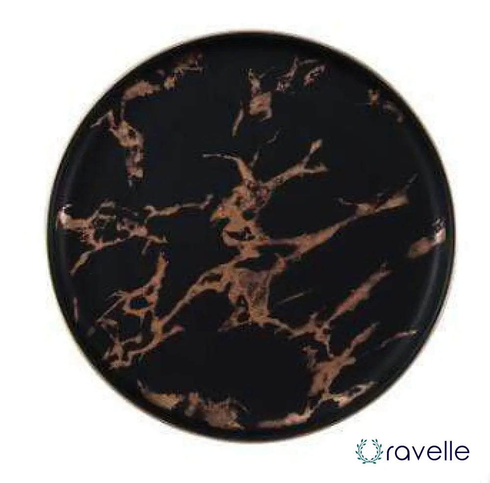 LIGHTNING - Luxe porseleinen bord met vergulde accenten