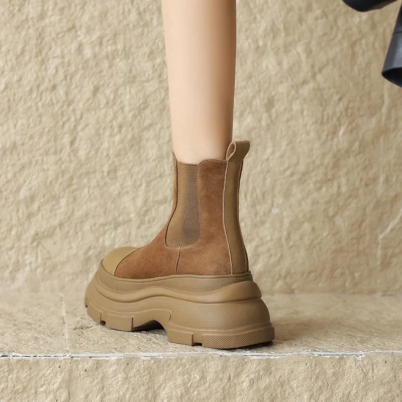 Dames suède chelsea boots voor dames met plateauzool – NOVA