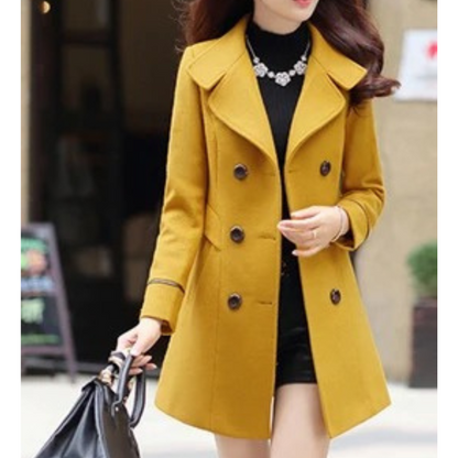 Chique trenchcoat met dubbele knoopsluiting voor dames – LUX