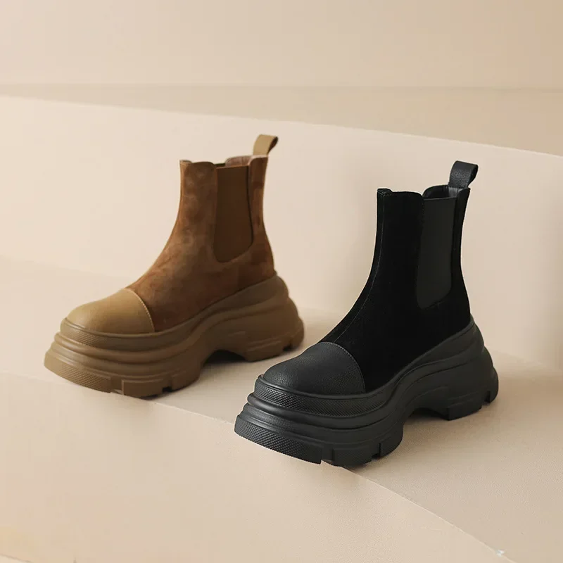 Dames suède chelsea boots voor dames met plateauzool – NOVA