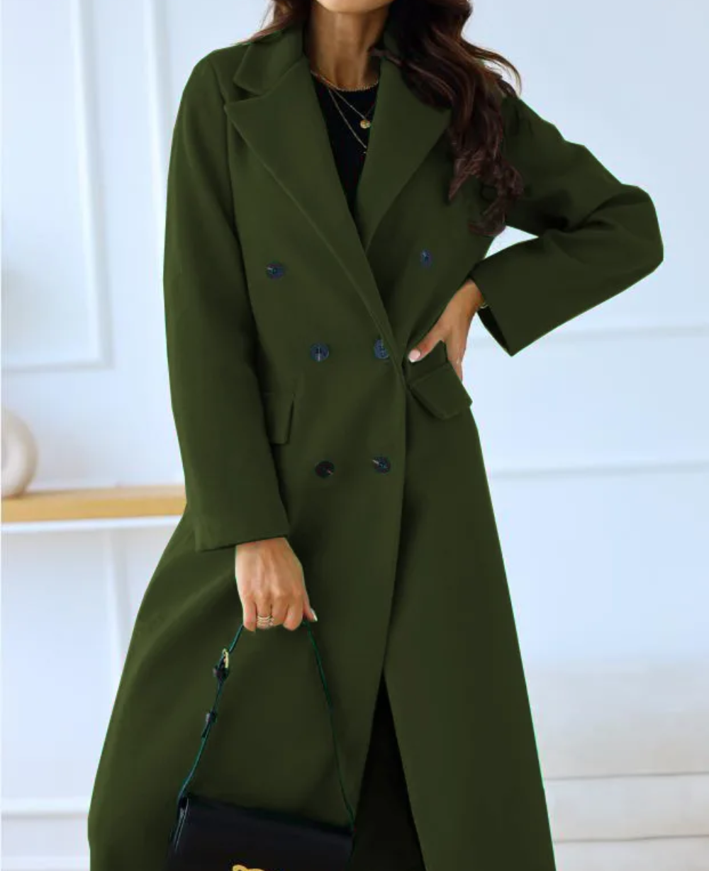 Oversized trenchcoat met knoopsluiting voor dames – LUMINO