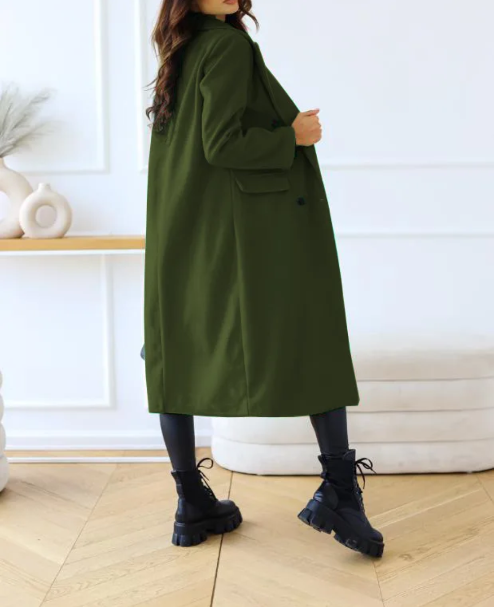 Oversized trenchcoat met knoopsluiting voor dames – LUMINO