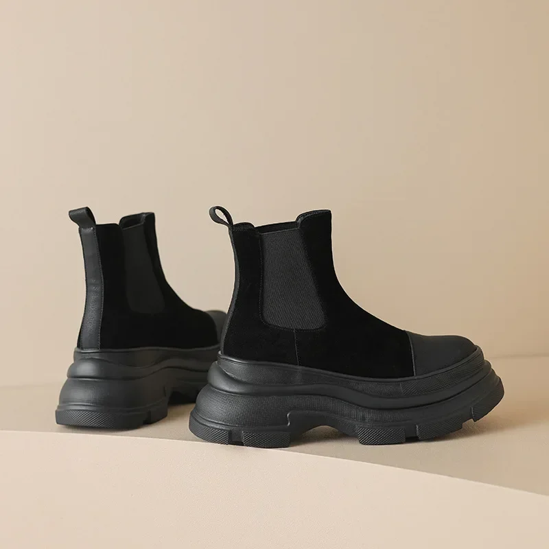 Dames suède chelsea boots voor dames met plateauzool – NOVA