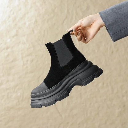 Dames suède chelsea boots voor dames met plateauzool – NOVA
