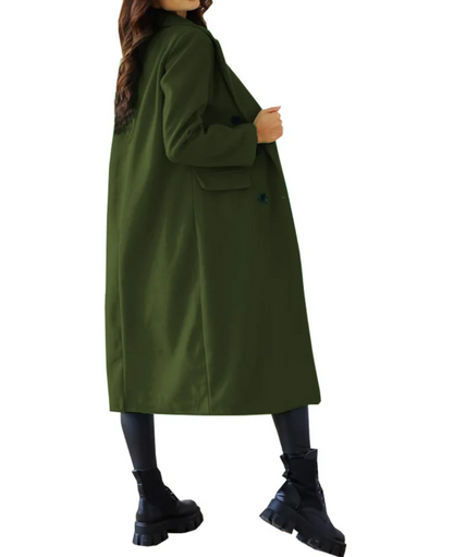 Oversized trenchcoat met knoopsluiting voor dames – LUMINO