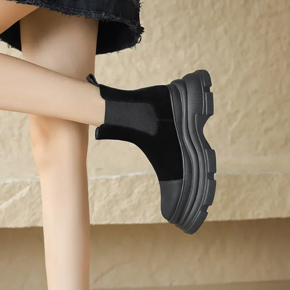 Dames suède chelsea boots voor dames met plateauzool – NOVA