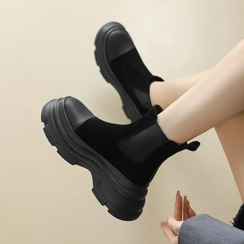 Dames suède chelsea boots voor dames met plateauzool – NOVA