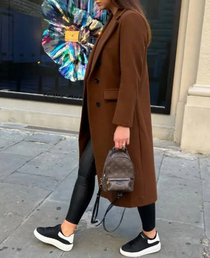 Oversized trenchcoat met knoopsluiting voor dames – LUMINO
