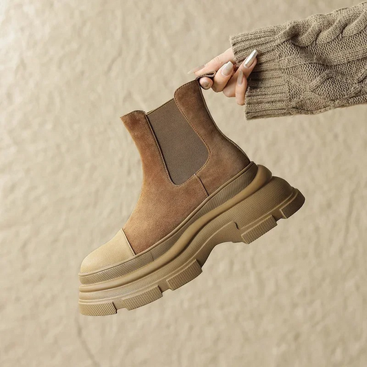 Dames suède chelsea boots voor dames met plateauzool – NOVA