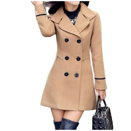 Chique trenchcoat met dubbele knoopsluiting voor dames – LUX