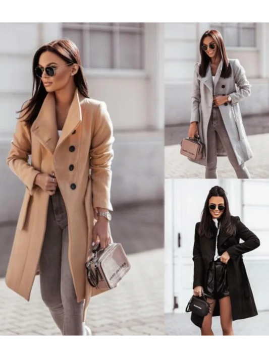 Chique trenchcoat voor dames met dubbel knoopsluiting–VELAR