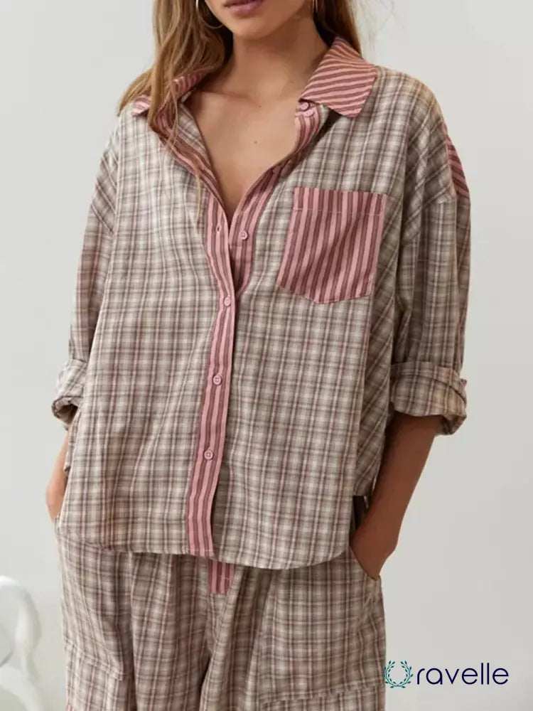 Tweedelige dames pyjamaset van zacht katoen met stretch – NUVIA COMFORTSET