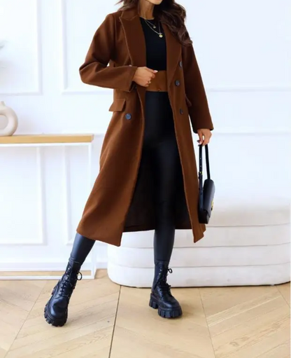 Oversized trenchcoat met knoopsluiting voor dames – LUMINO