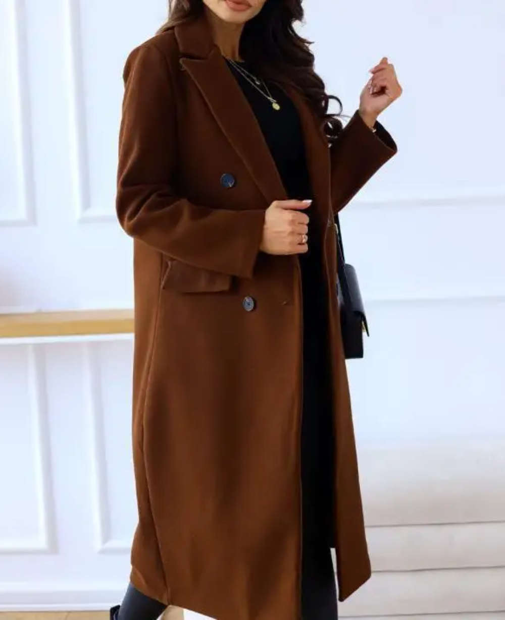 Oversized trenchcoat met knoopsluiting voor dames – LUMINO