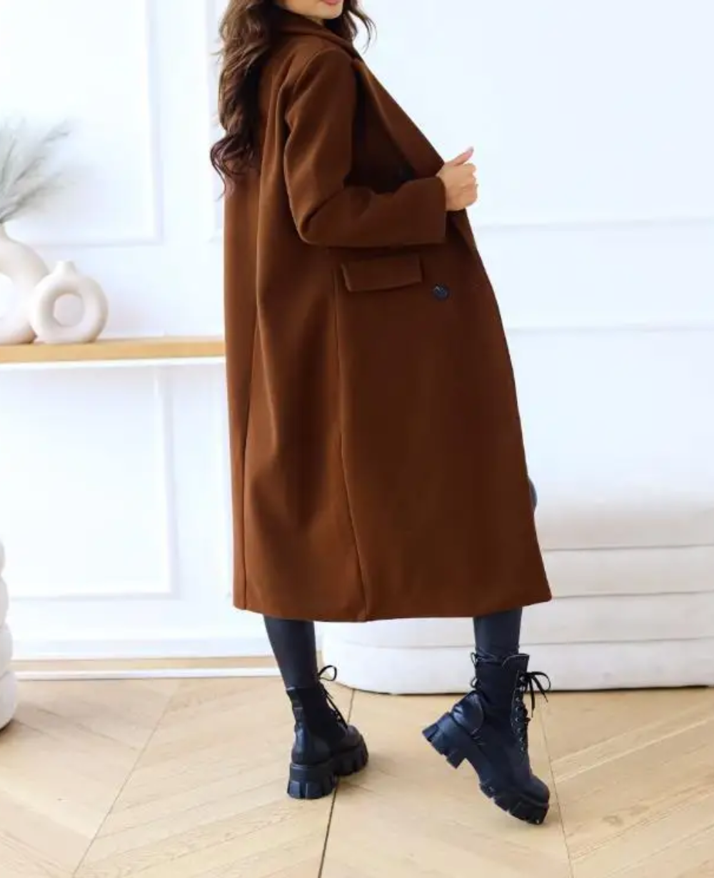 Oversized trenchcoat met knoopsluiting voor dames – LUMINO