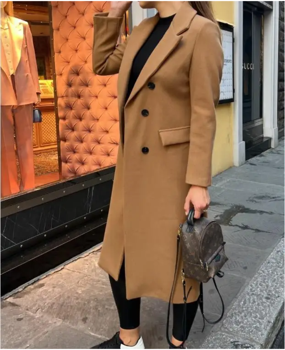 Oversized trenchcoat met knoopsluiting voor dames – LUMINO