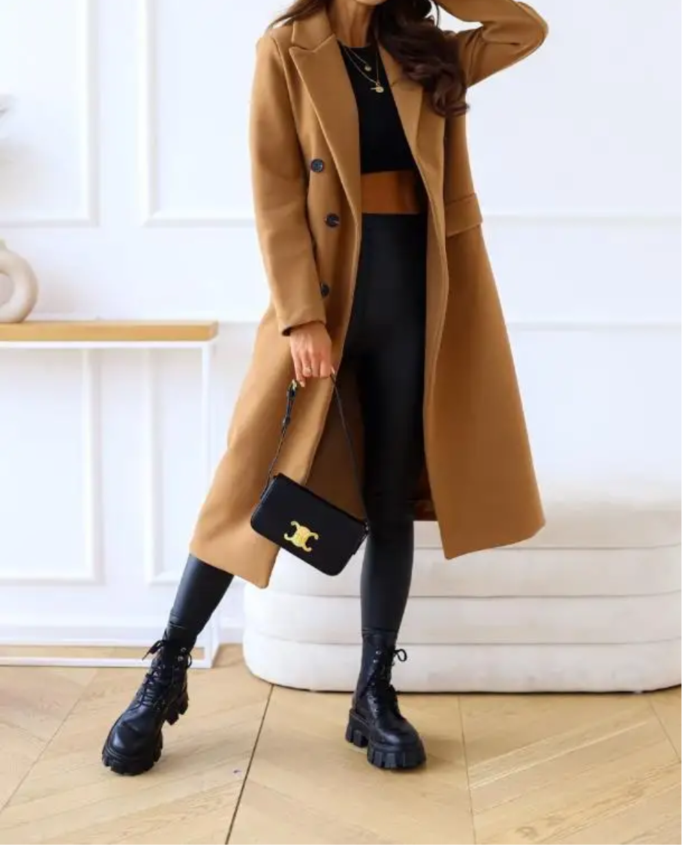Oversized trenchcoat met knoopsluiting voor dames – LUMINO