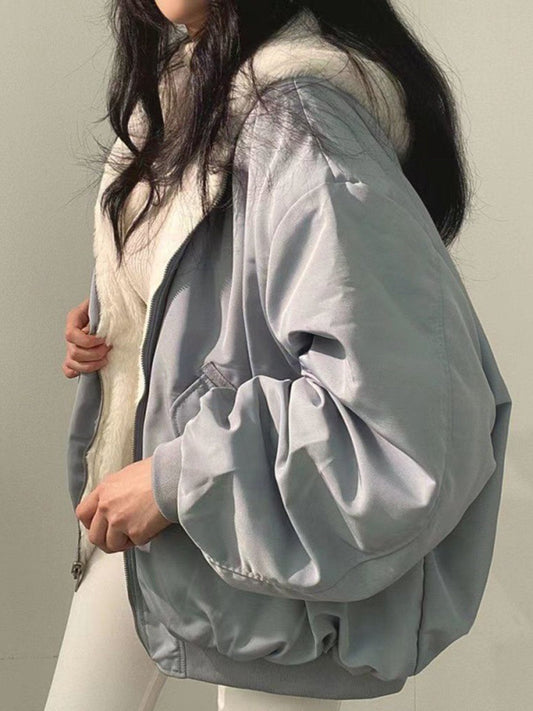 Knusse oversized winterjas met rits voor dames – NOVA