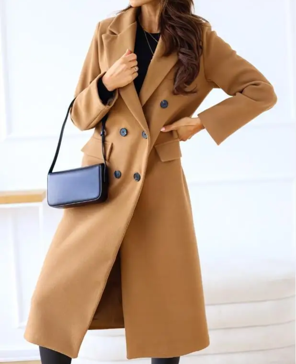 Oversized trenchcoat met knoopsluiting voor dames – LUMINO