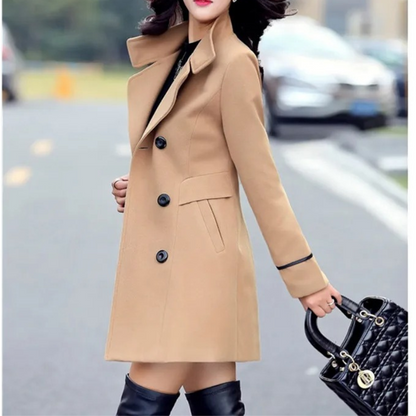 Chique trenchcoat met dubbele knoopsluiting voor dames – LUX