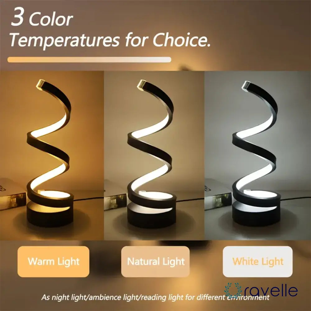 Moderne dimbare LED tafellamp met spiraaldesign – LUMINA TWIST