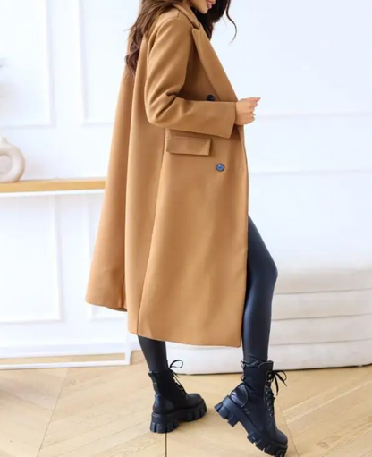 Oversized trenchcoat met knoopsluiting voor dames – LUMINO