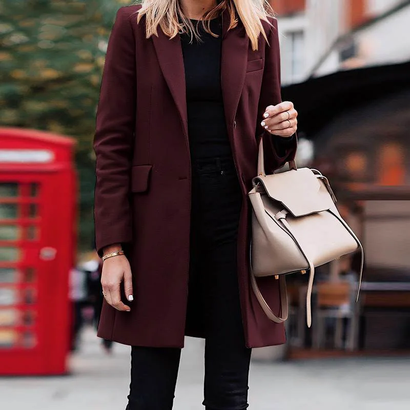 Elegante trenchcoat met knoopsluiting voor dames – NOVAWEAR