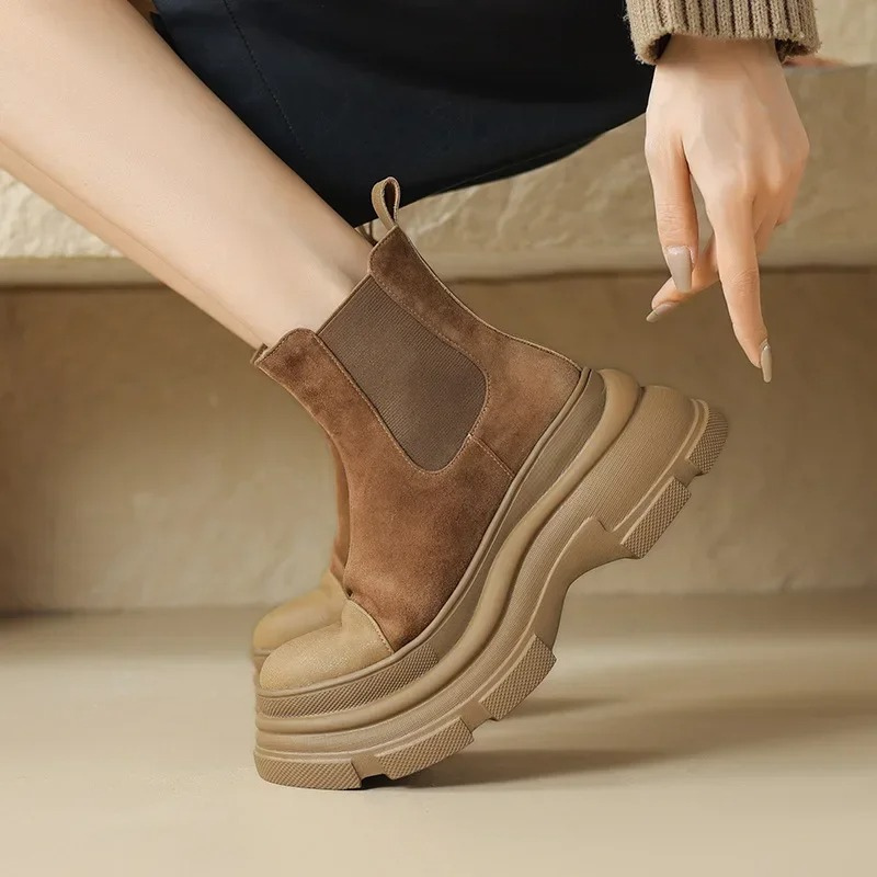Dames suède chelsea boots voor dames met plateauzool – NOVA