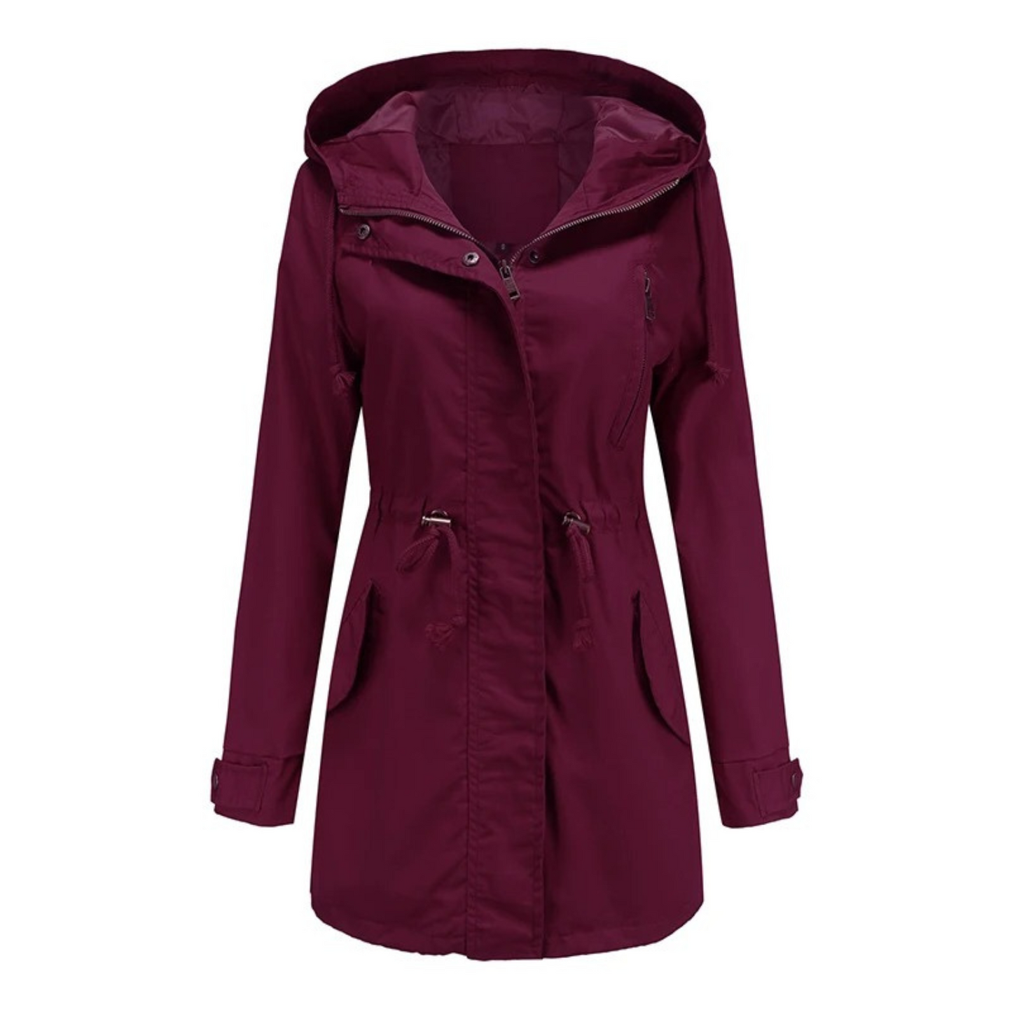 Casual winddichte jas met capuchon voor dames – AURION