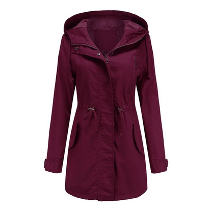 Casual winddichte jas met capuchon voor dames – AURION