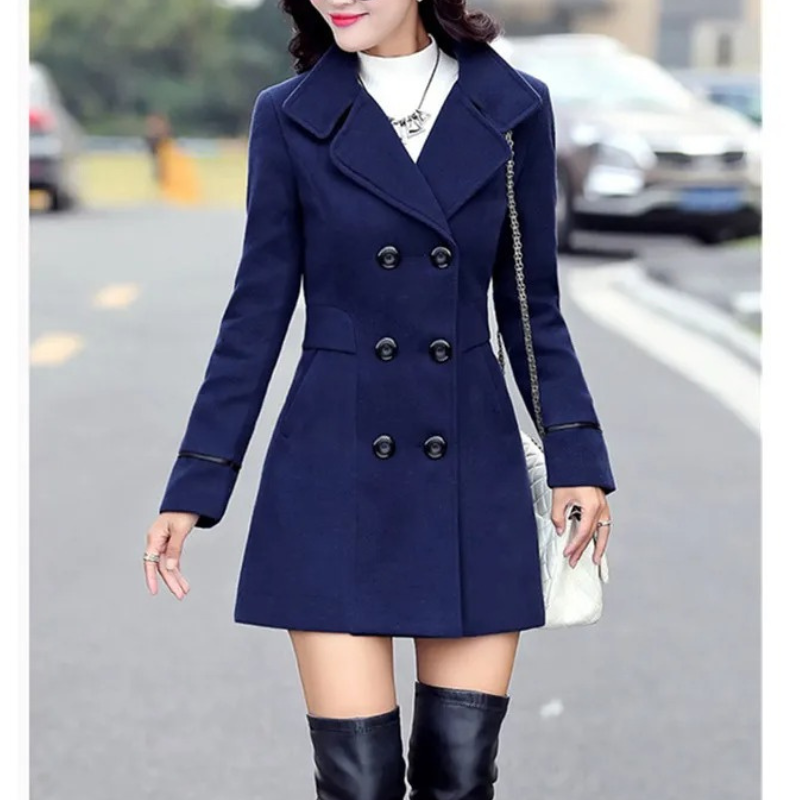 Chique trenchcoat met dubbele knoopsluiting voor dames – LUX