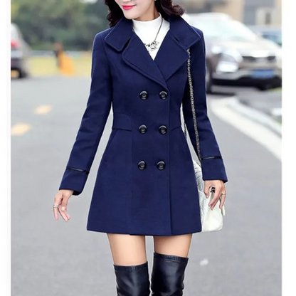 Chique trenchcoat met dubbele knoopsluiting voor dames – LUX
