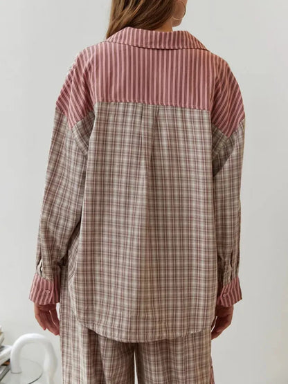 Tweedelige pyjama set voor dames van zacht katoen – VELVORA