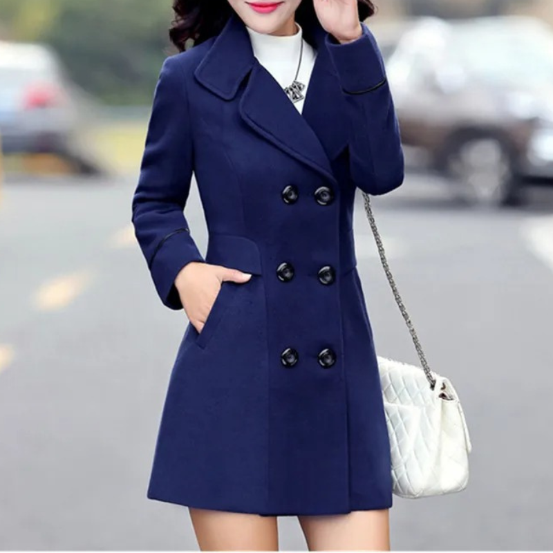 Chique trenchcoat met dubbele knoopsluiting voor dames – LUX