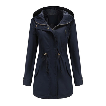 Casual winddichte jas met capuchon voor dames – AURION